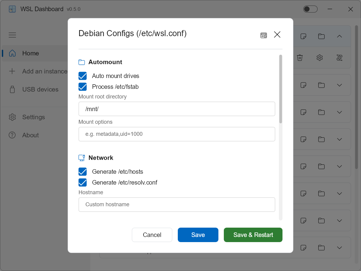 WSL Dashboard v0.5.0 开源发布，一款 WSL 实例管理面板