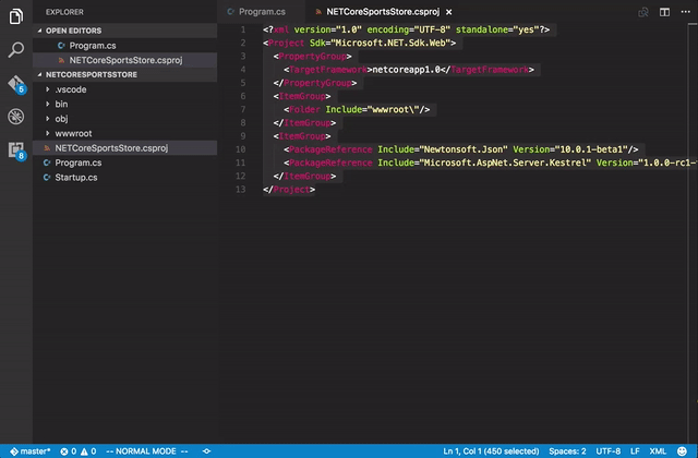 使用vs code开发调试.net core 2.