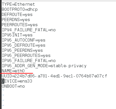centos 7网卡配置文件详解（ifcfg-ens33）