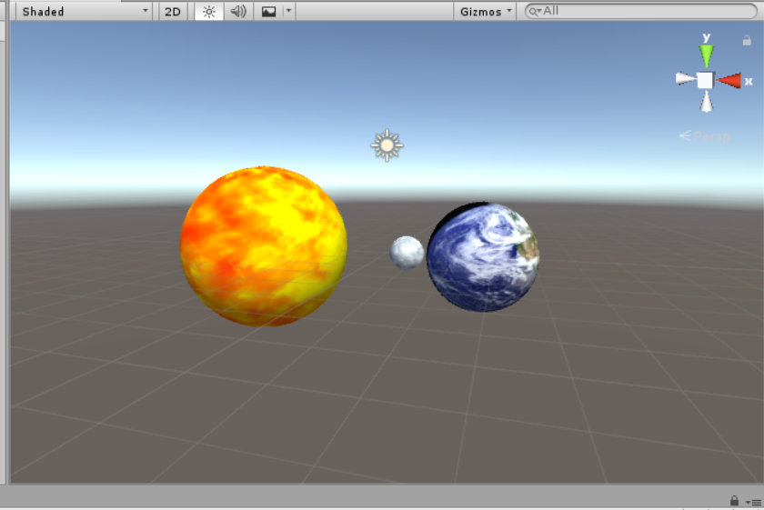 unity制作太阳月球地球的公转于自转