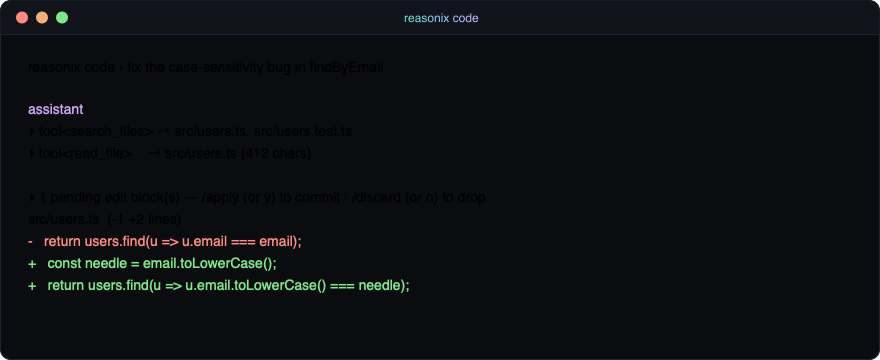 Reasonix 终端界面