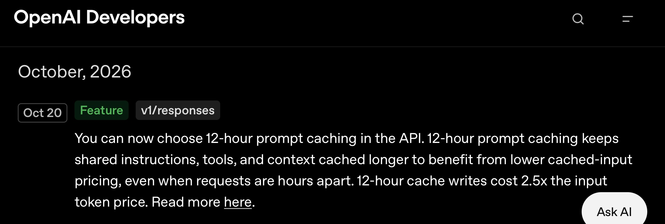 OpenAI 新增 12 小时提示缓存：跨小时任务能省多少？ - OSCHINA - 中文开源技术交流社区