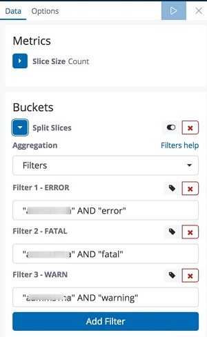 Screenshot of the filters added under the Buckets section. 