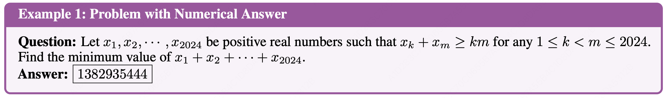 示例一：数值答案