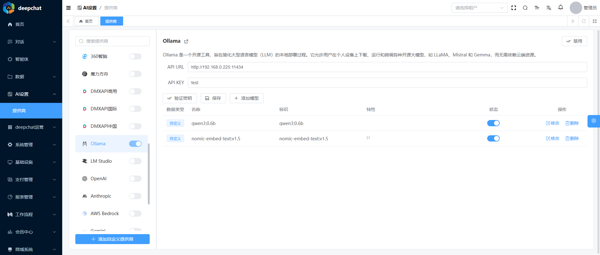 模型提供商配置
