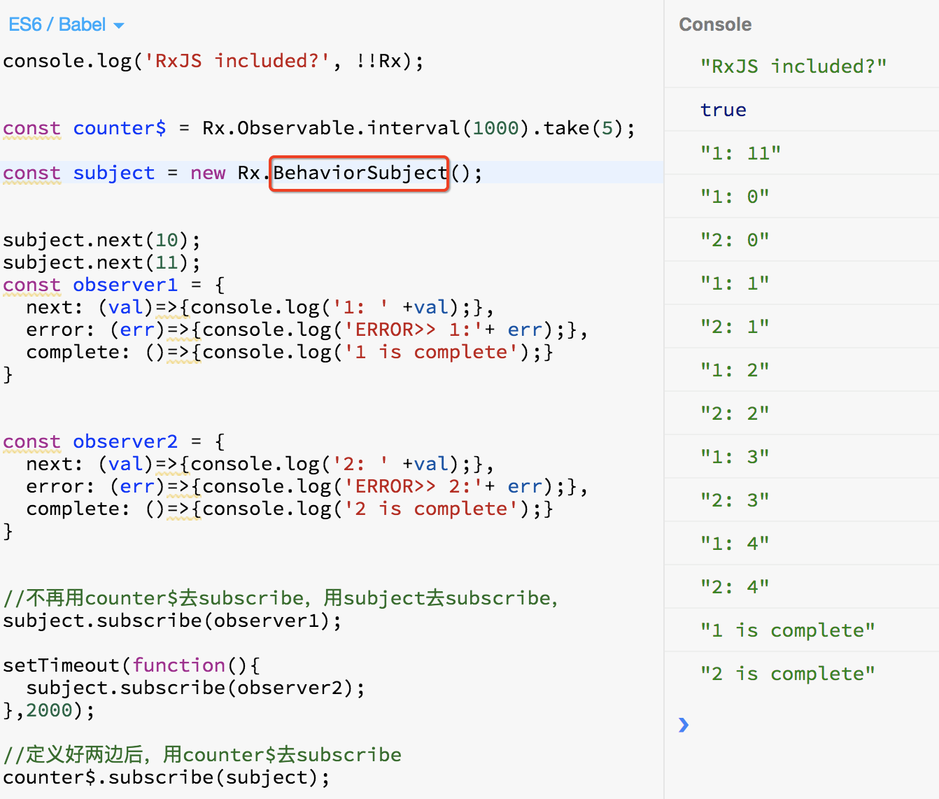 RXJS Observable的冷，热和Subject 