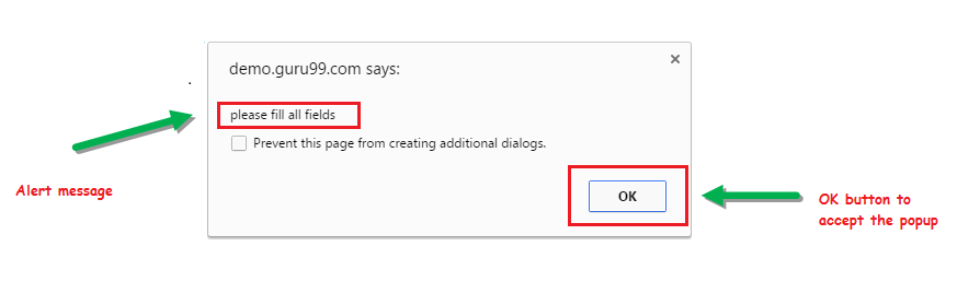 Alert & Popup Handling in Selenium WebDriver