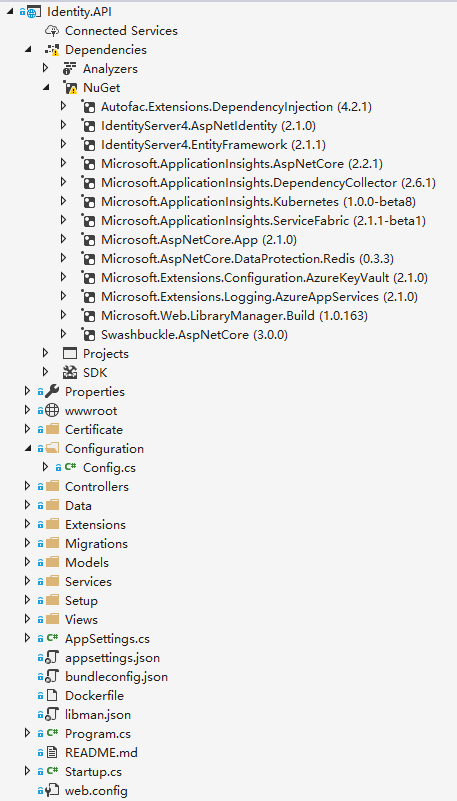 Identity.API 项目结构