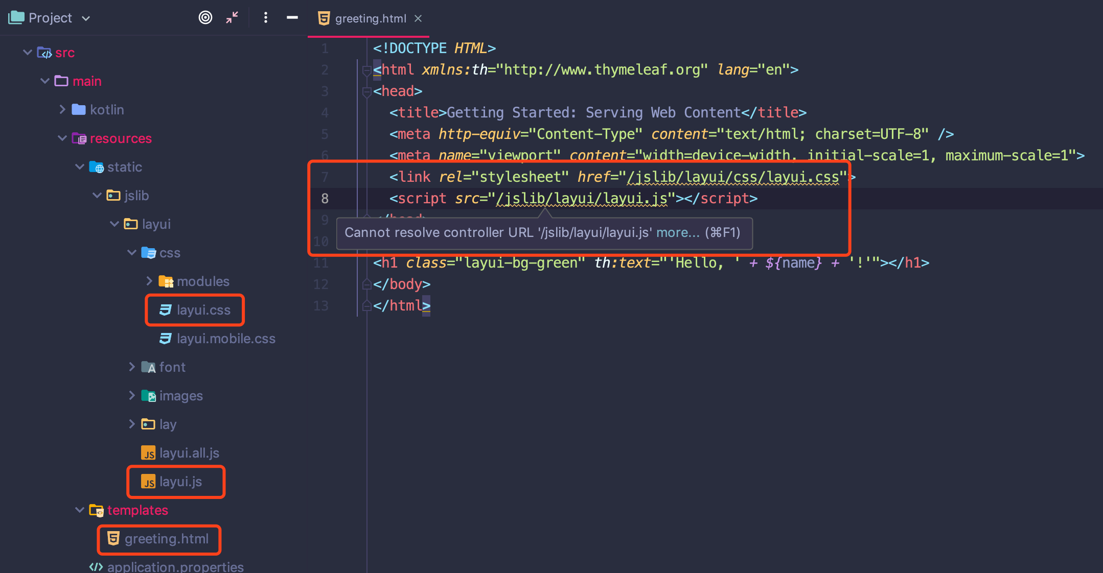 Intellij IDEA 无法正确识别 Spring Boot 模板文件中静态资源的路径