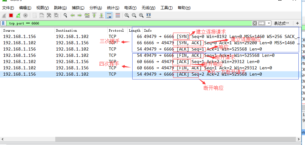 TCP连接过程及报文解析 