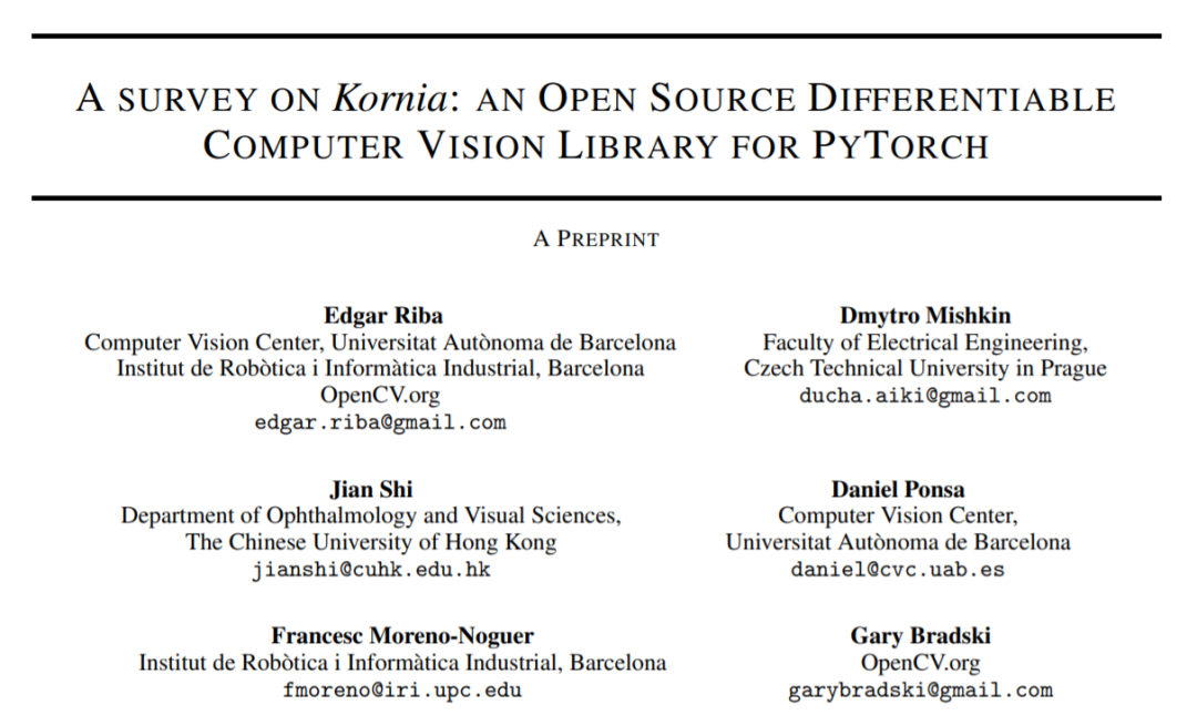 OpenCV 创始人发布新开源视觉库 Kornia！ 