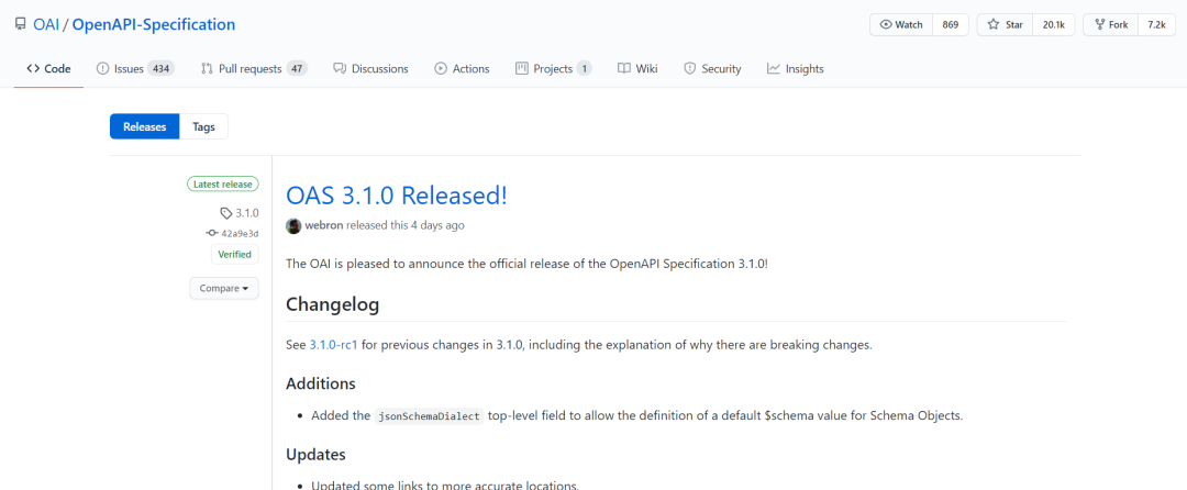 OpenAPI 规范 3.1.0 发布，赶紧来尝尝鲜！ 