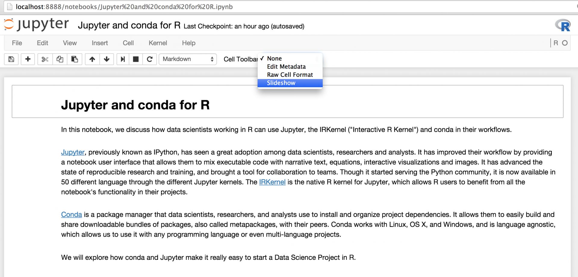 使用conda 和Jupyter 创建你的自定义R 包，转换笔记为幻灯片- BioIT 