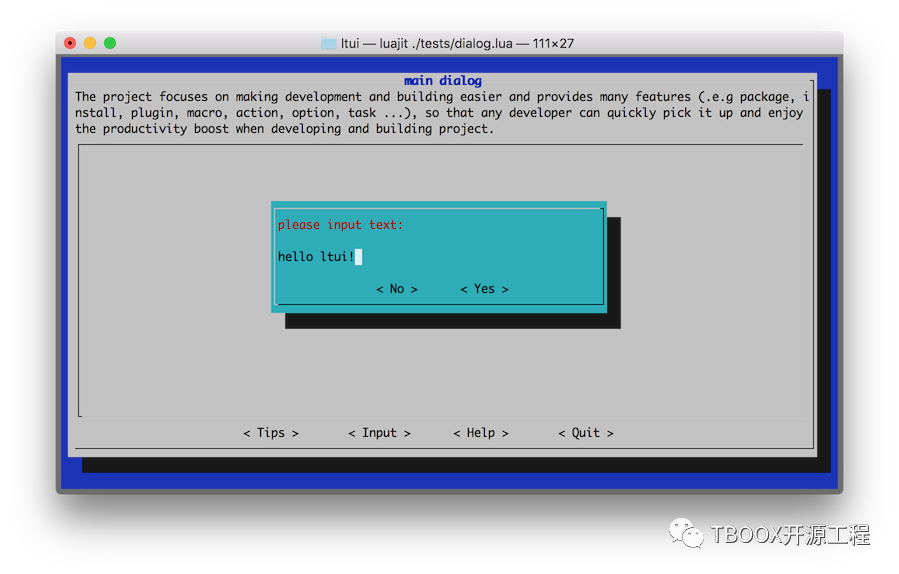 LTUI v2.2 发布, 一个基于lua的跨平台字符终端UI界面库 