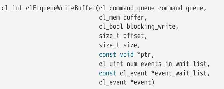 clEnqueueWriteBuffer clEnqueueWriteBuffer