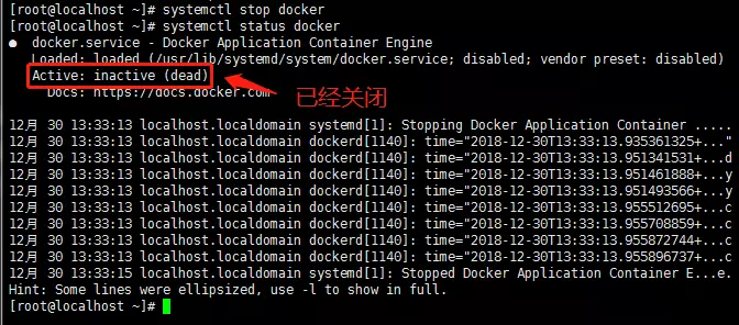 关闭docker