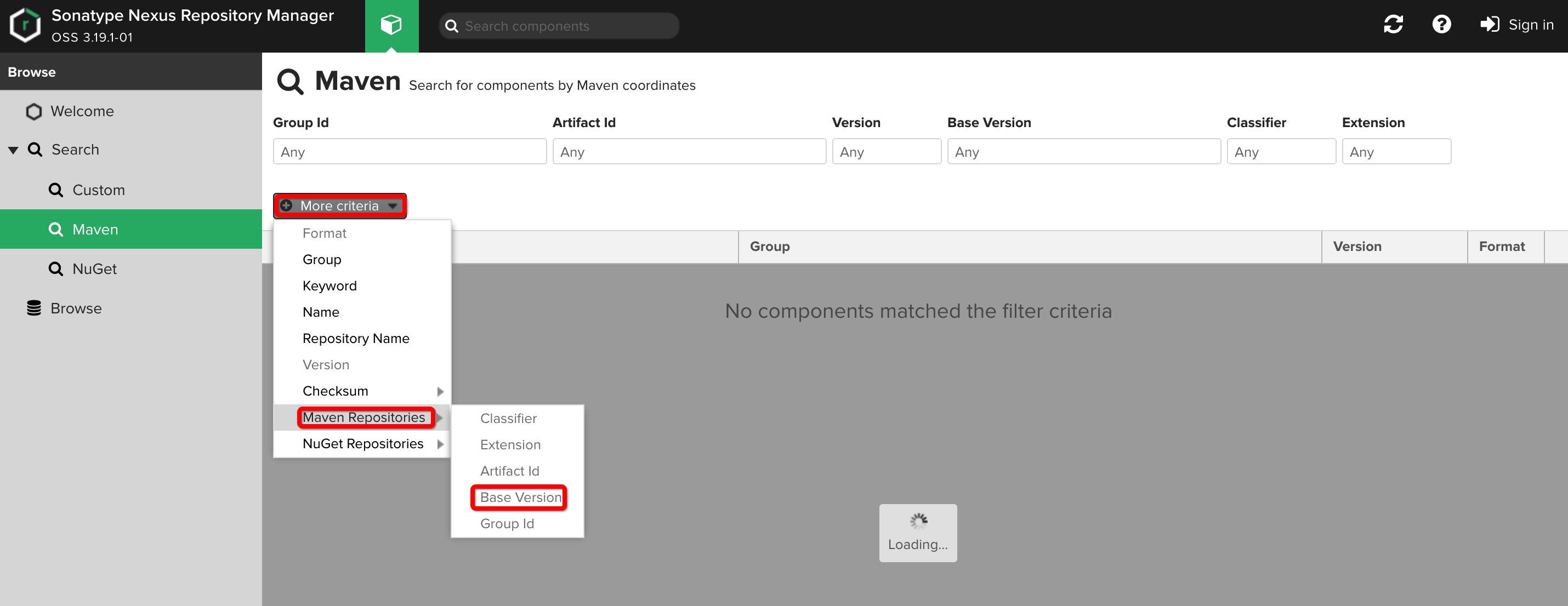 Nexus 3 使用 Maven 坐标搜索时，Version 字段搜索不到 SNAPSHOT 版本的组件 