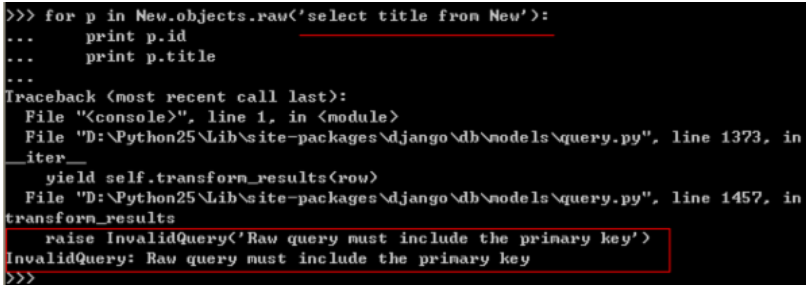 Python Django 之 直接执行自定义SQL语句（一） 