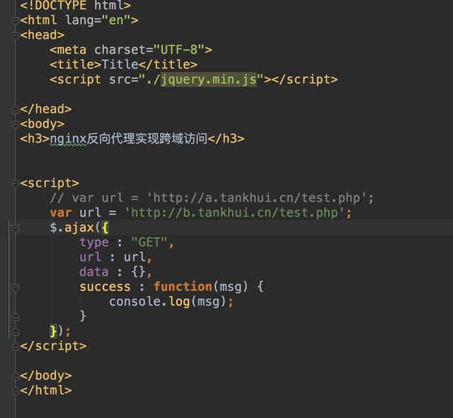 通过nginx反向代理实现跨域访问