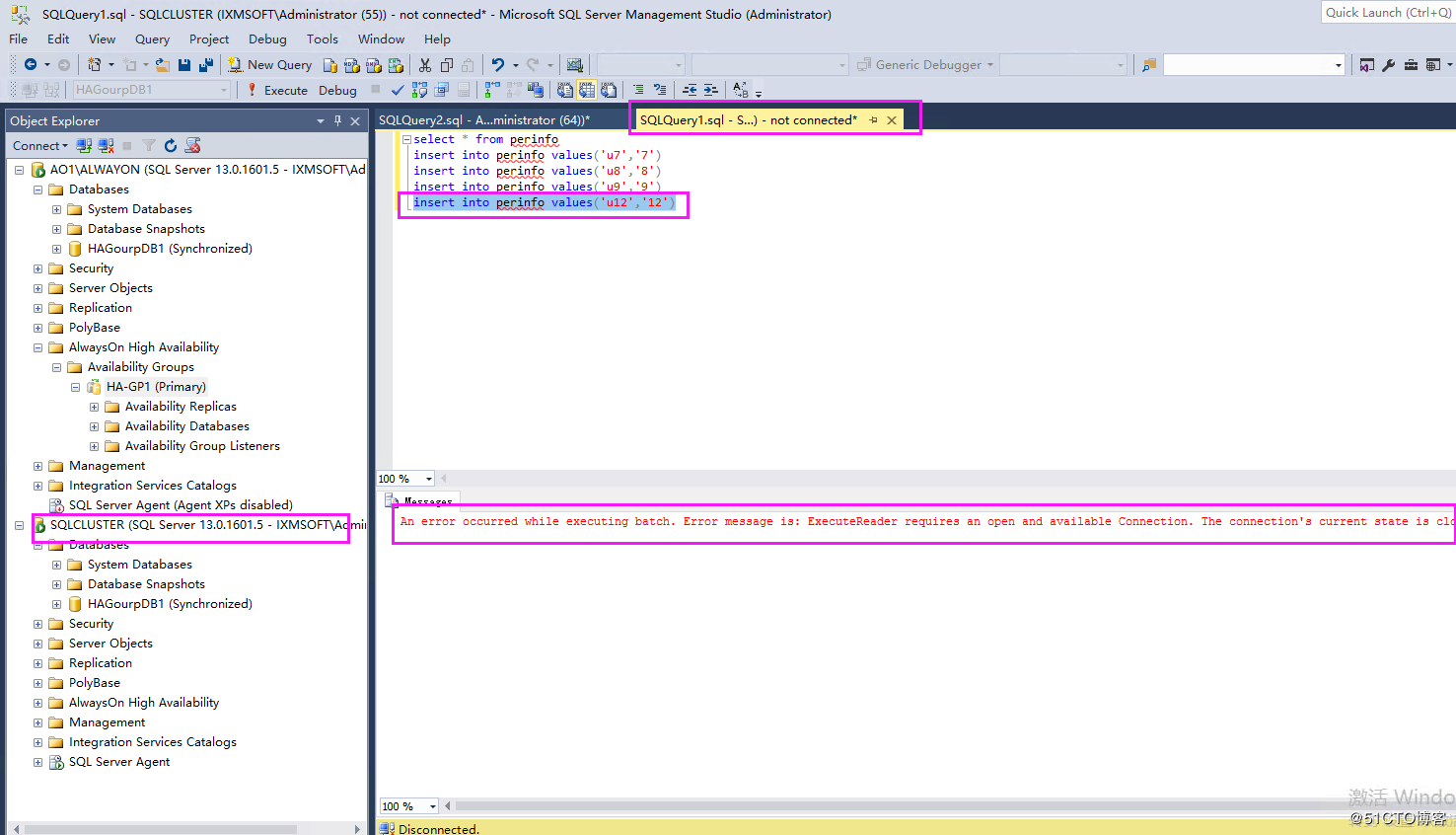 Failover + ALwaysOn