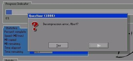 安装系统提示question(1808)错误怎么解决