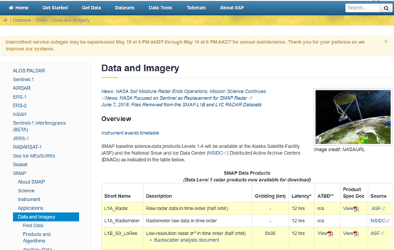 SMAP数据产品介绍与下载方法 
