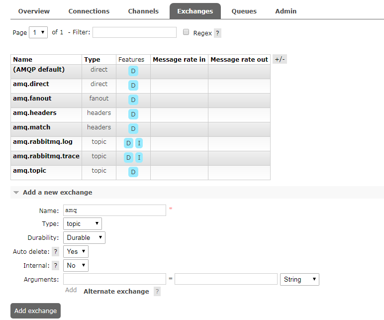 RabbitMQ Exchange(交换器) 和Queue（队列） 的属性 