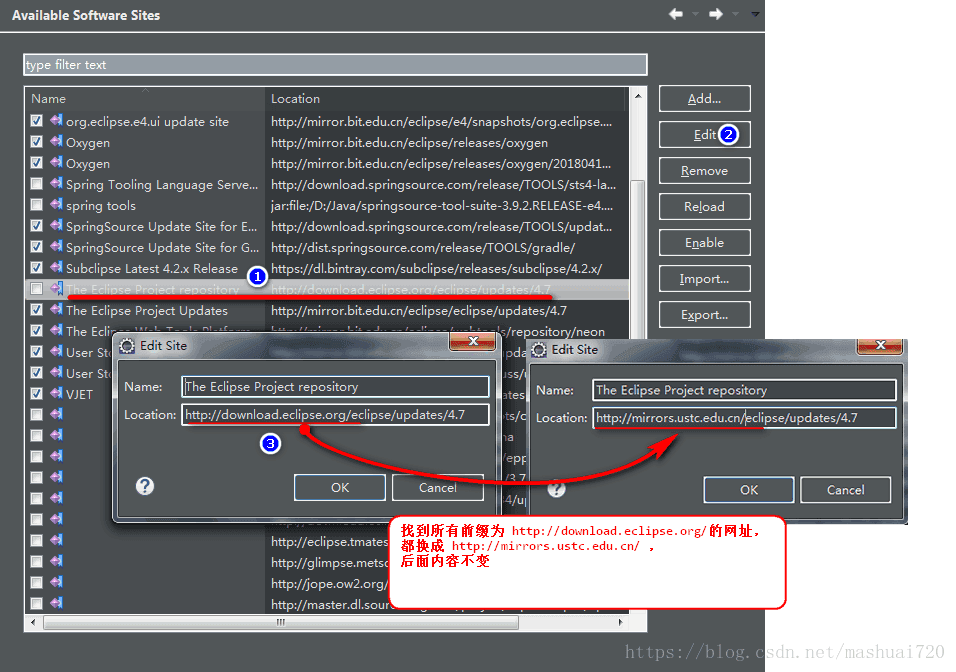 Eclipse国内镜像源配置方法 