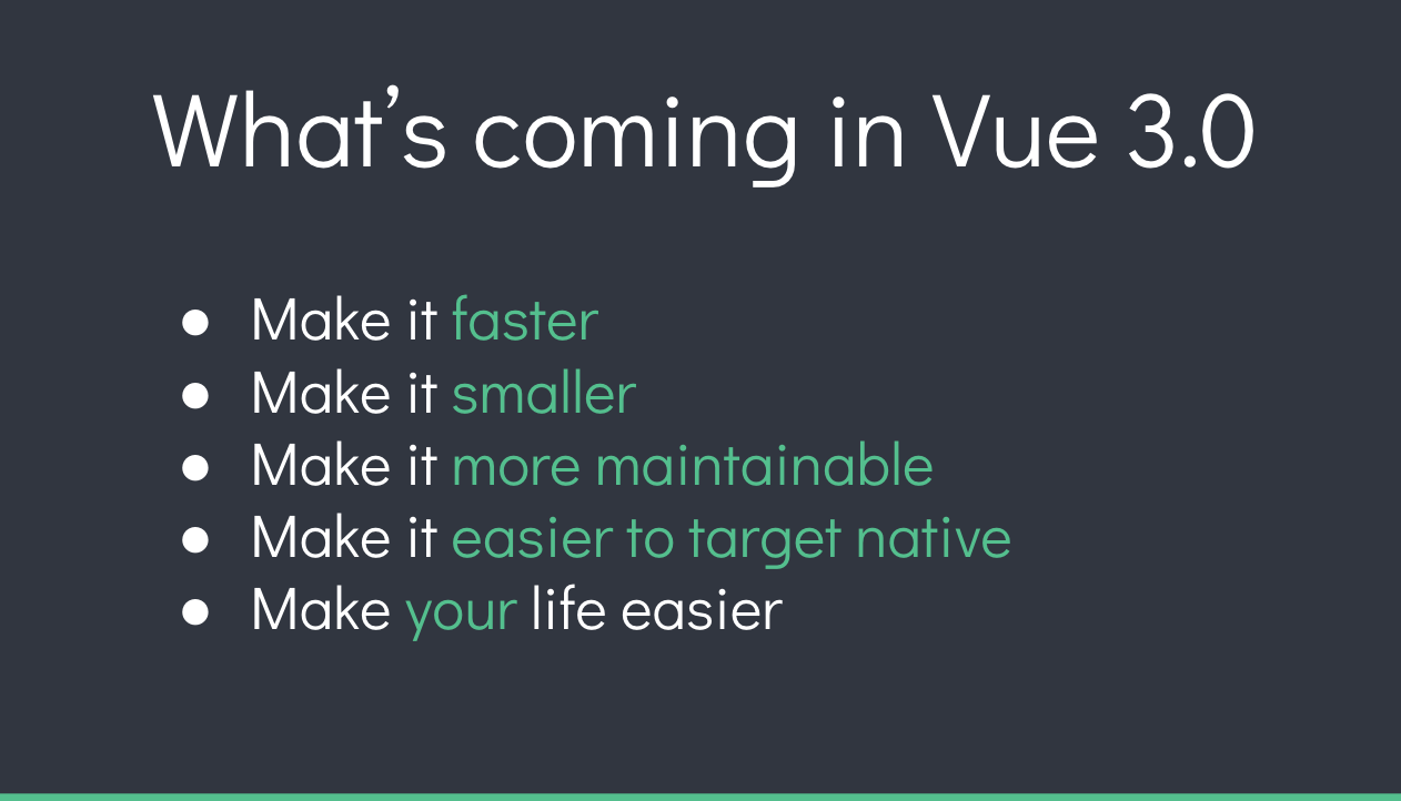Vue 3.0 更新计划：更快，更小，让开发者更轻松