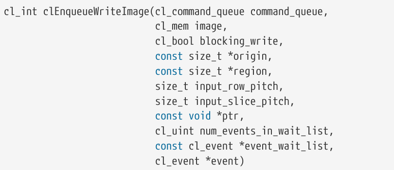 clEnqueueWriteImage clEnqueueWriteImage