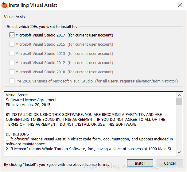Visual Studio 2017 和 Visual Assist X 番茄助手的安装教程 