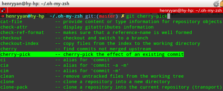 zsh的自动完成辅助工具:oh-my-zsh