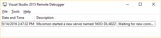 远程调试器窗口 远程调试器窗口