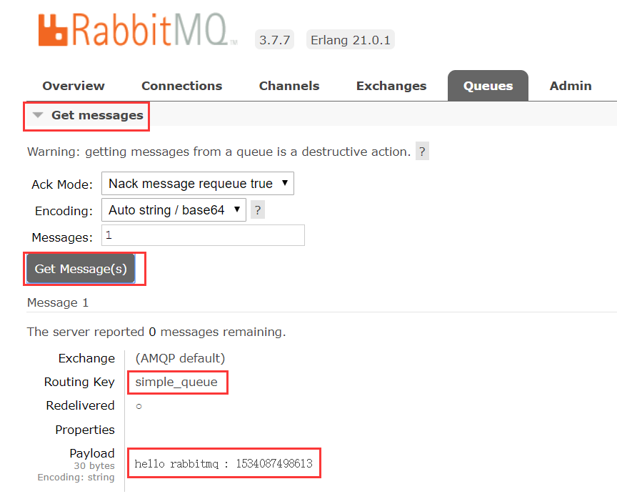 Java操作RabbitMQ简单队列 