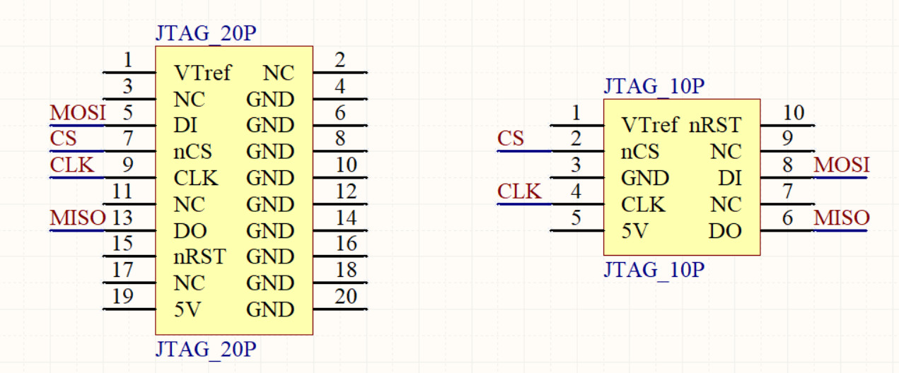 jlink内部集成了spi协议,部分接口是作为spi复用功能的,具体硬件连接
