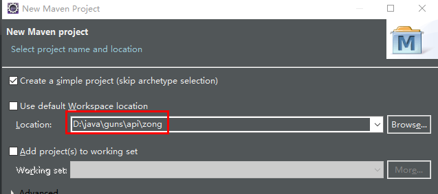 Trying to create project in a sub folder under the workspace path fails Invalid project description 