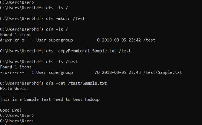 HDFS Basic Commands