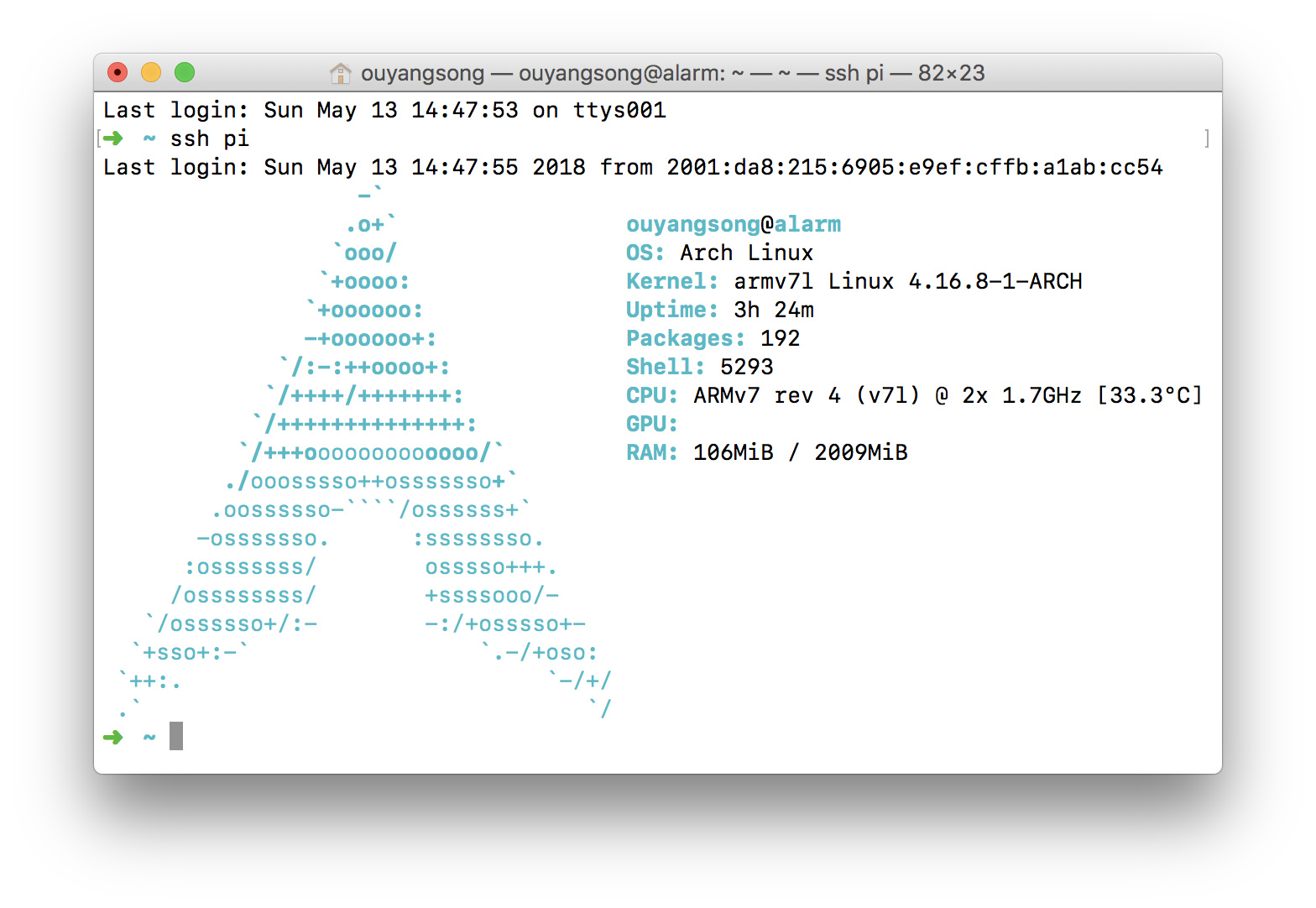 screenfetch 截图 Chromebook-ArchLinux