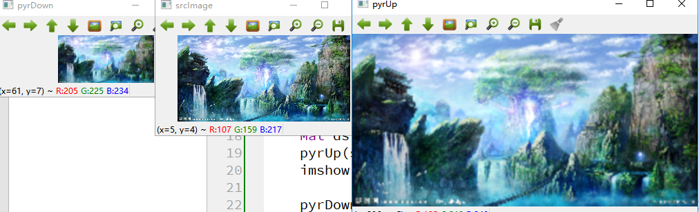 OpenCV之放大缩小图像：pyrUp&pyrDown 
