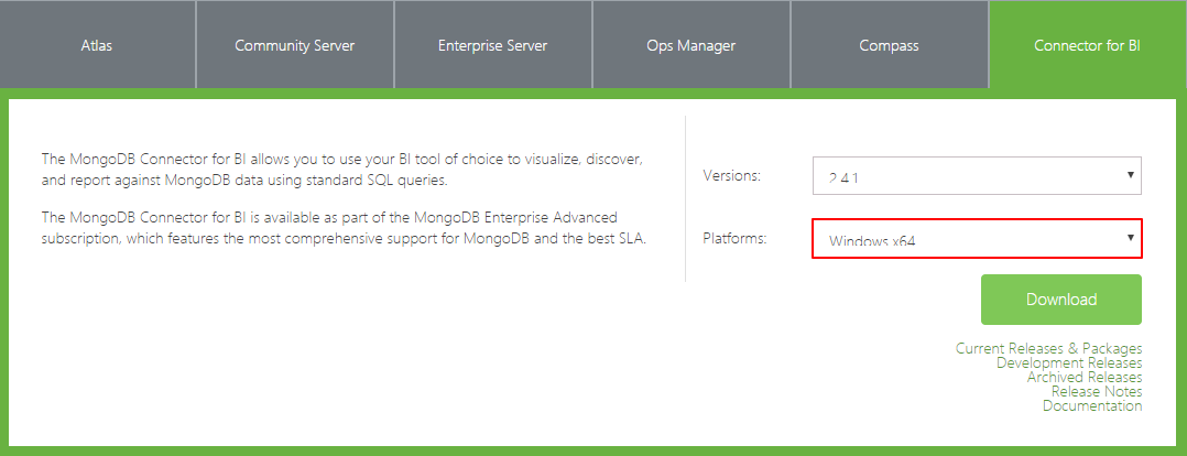 Mongo Connector for BI 