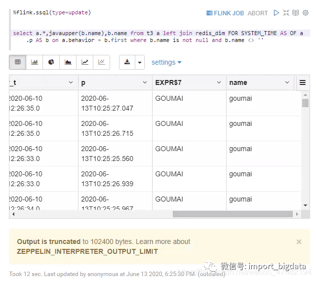 Flink SQL on Zeppelin 