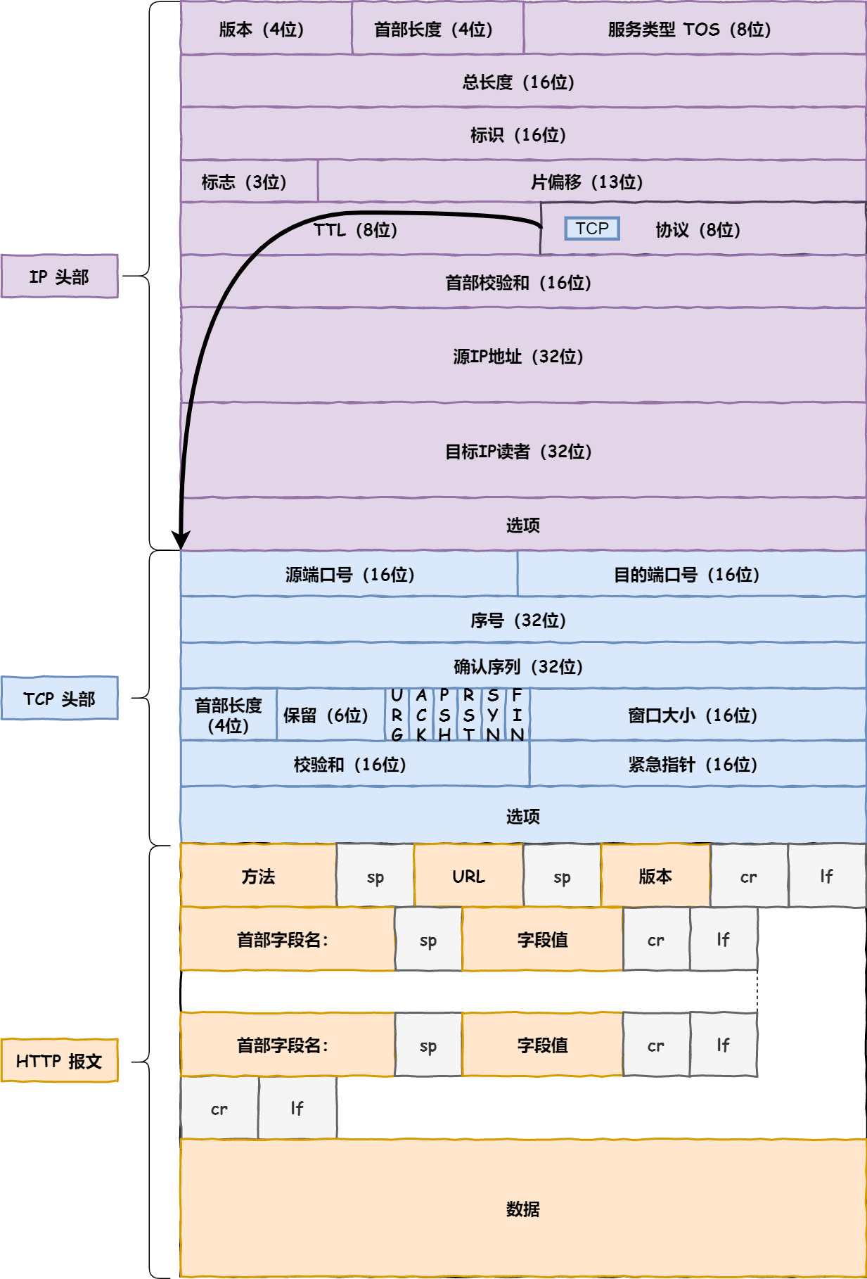 IP 层报文 IP 层报文