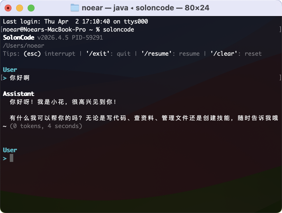 🔥 SolonCode CLI v2026.4.5 发布（编程智能体） - OSCHINA - 中文开源技术交流社区