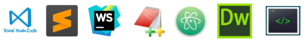 Vscode           Sublime       Webstorm    Editplus     Atom    Dreamweaver   wechatDev