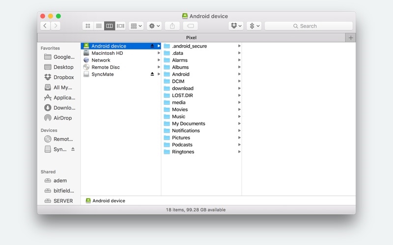 使用 SyncMate 在 Mac 和Android 之间传输数据