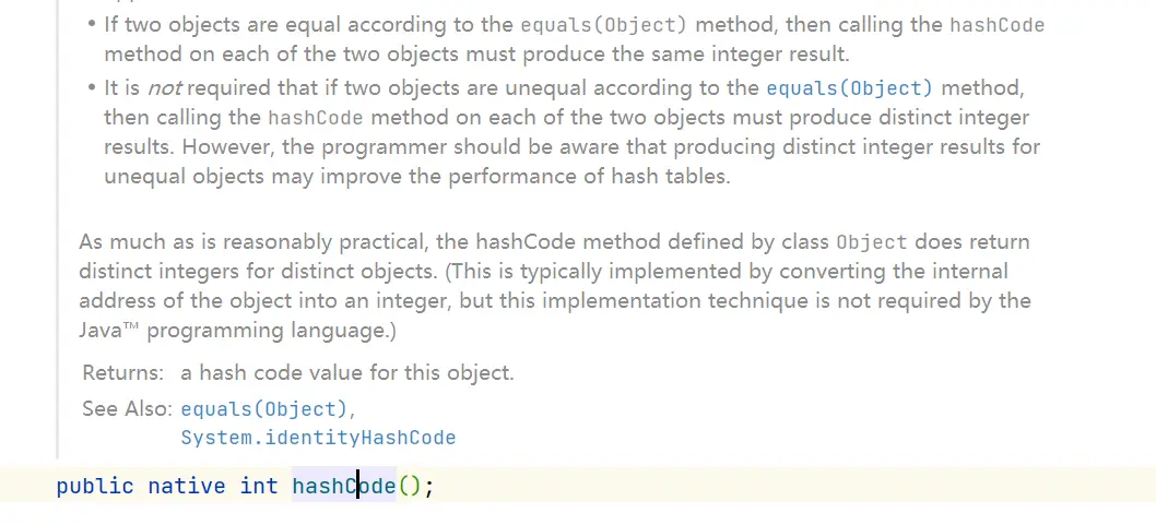 hashCode()与equals()之间的关系