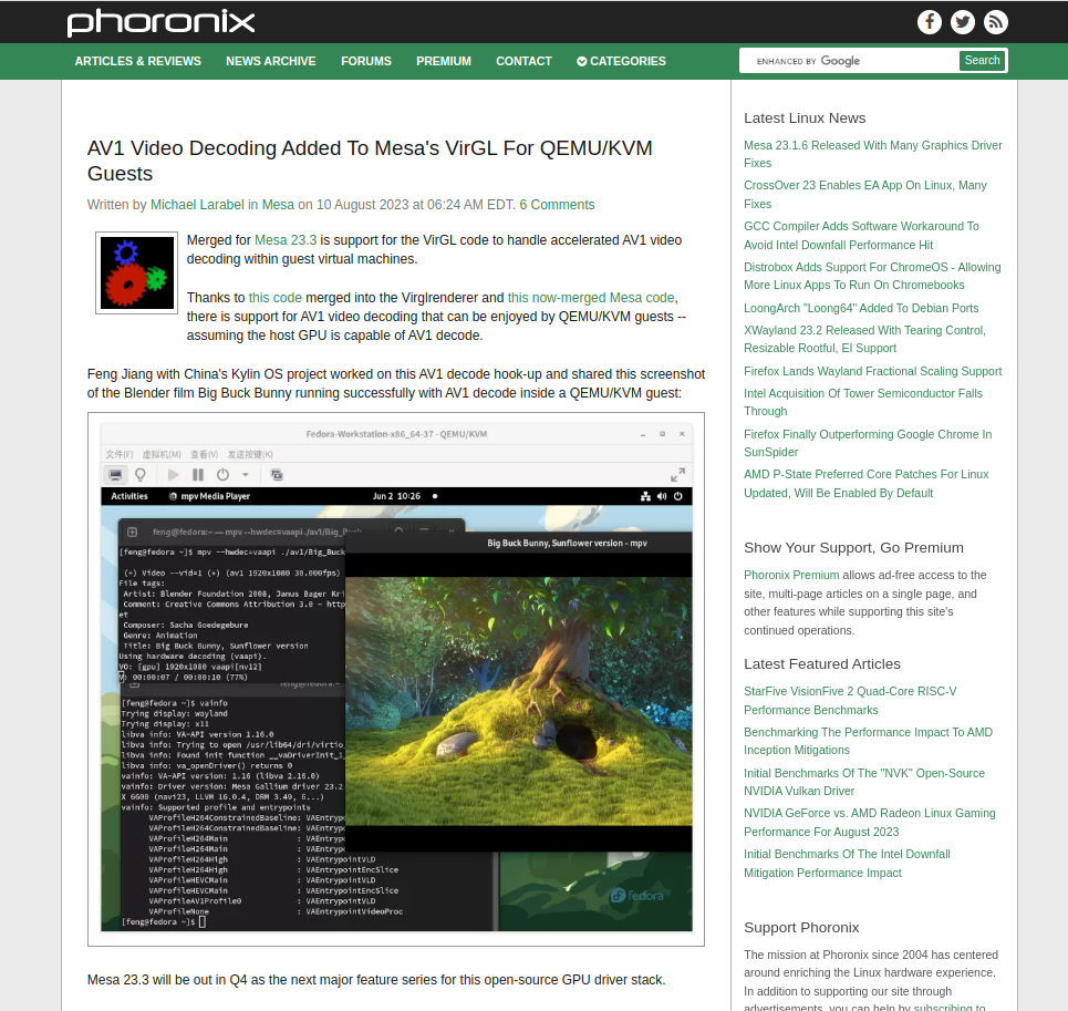赞！Virtualization SIG 又一项技术成果受国际媒体报道