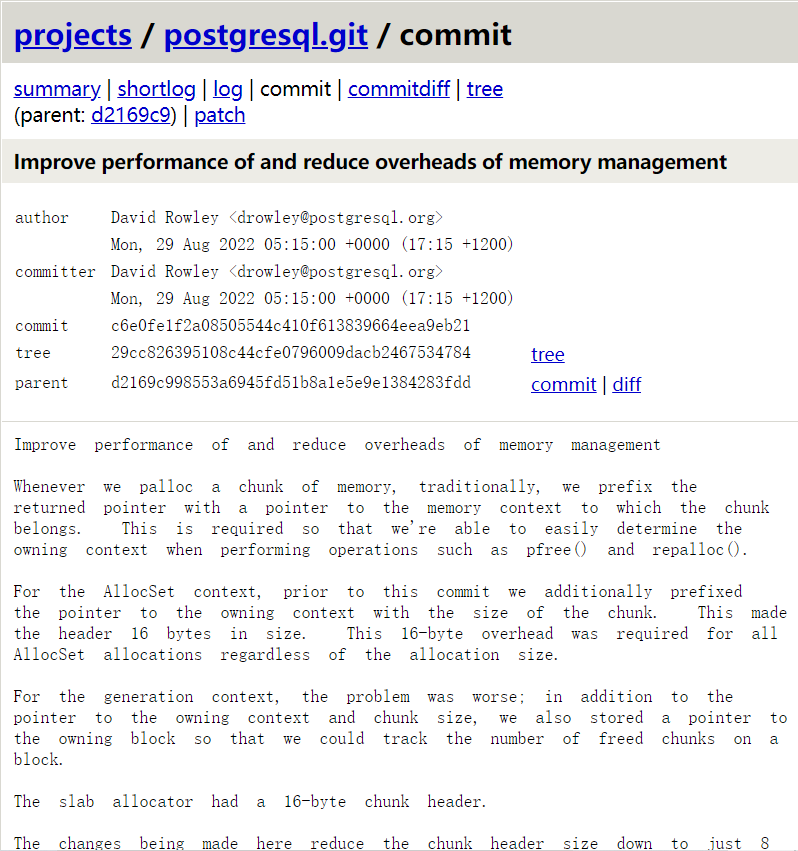 PostgreSQL 计划优化性能并降低内存管理开销