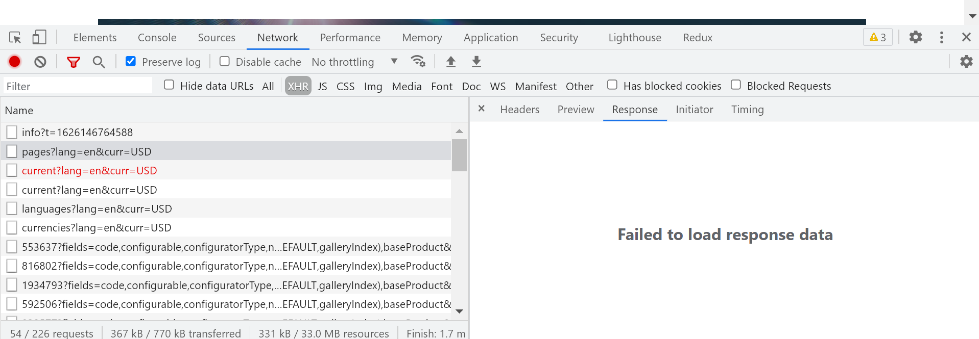 Chrome 开发者工具无法显示服务器正常返回的 HTTP 请求 - Failed to load response data ...