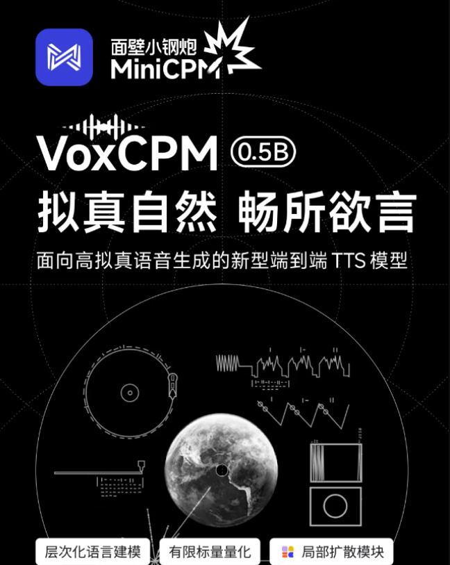 面壁智能推出 VoxCPM，新一代高拟真语音生成模型